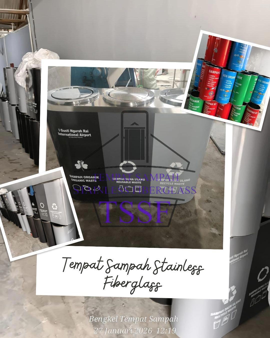 Tempat Sampah Stainless Fiberglass