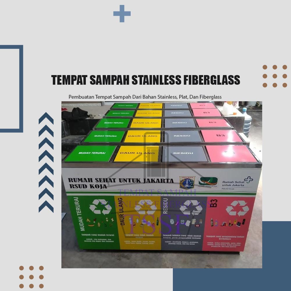 Tempat Sampah Stainless Fiberglass