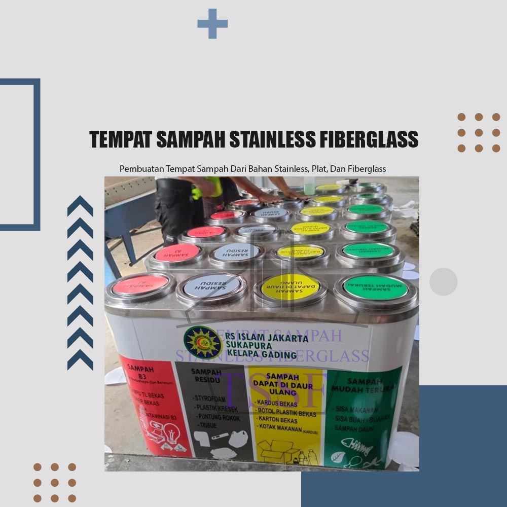 Tempat Sampah Stainless Fiberglass